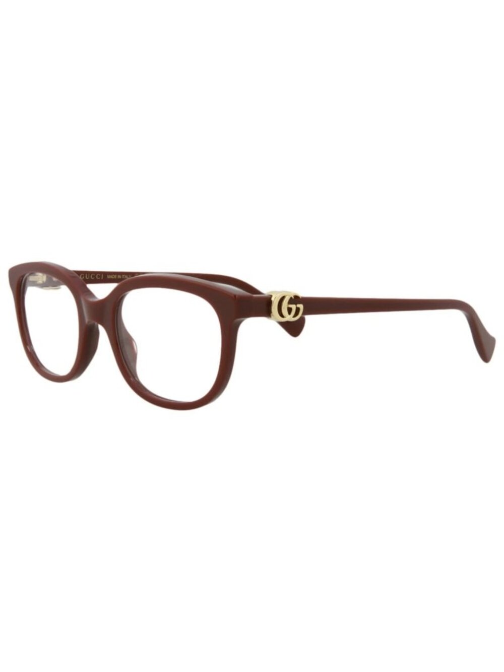 New Gucci Women's Eyeglasses Square Rectangle Acetate Frame Burgundy Burgundy